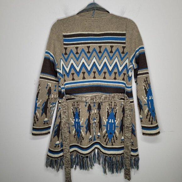 I love h81 forever 21 Womens Small Southwestern Aztec long line Cardigan sweater - Picture 10 of 12